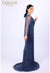 Mother of the Bride Dresses Long Mother of the Bride Sequin Cape Dress Navy
