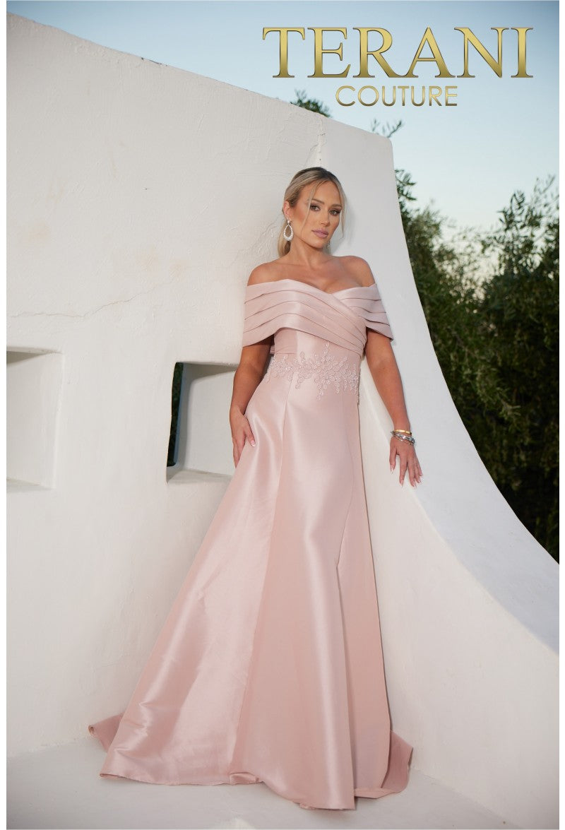 Terani Couture 232M1511 Long Formal Pleated Ball Gown