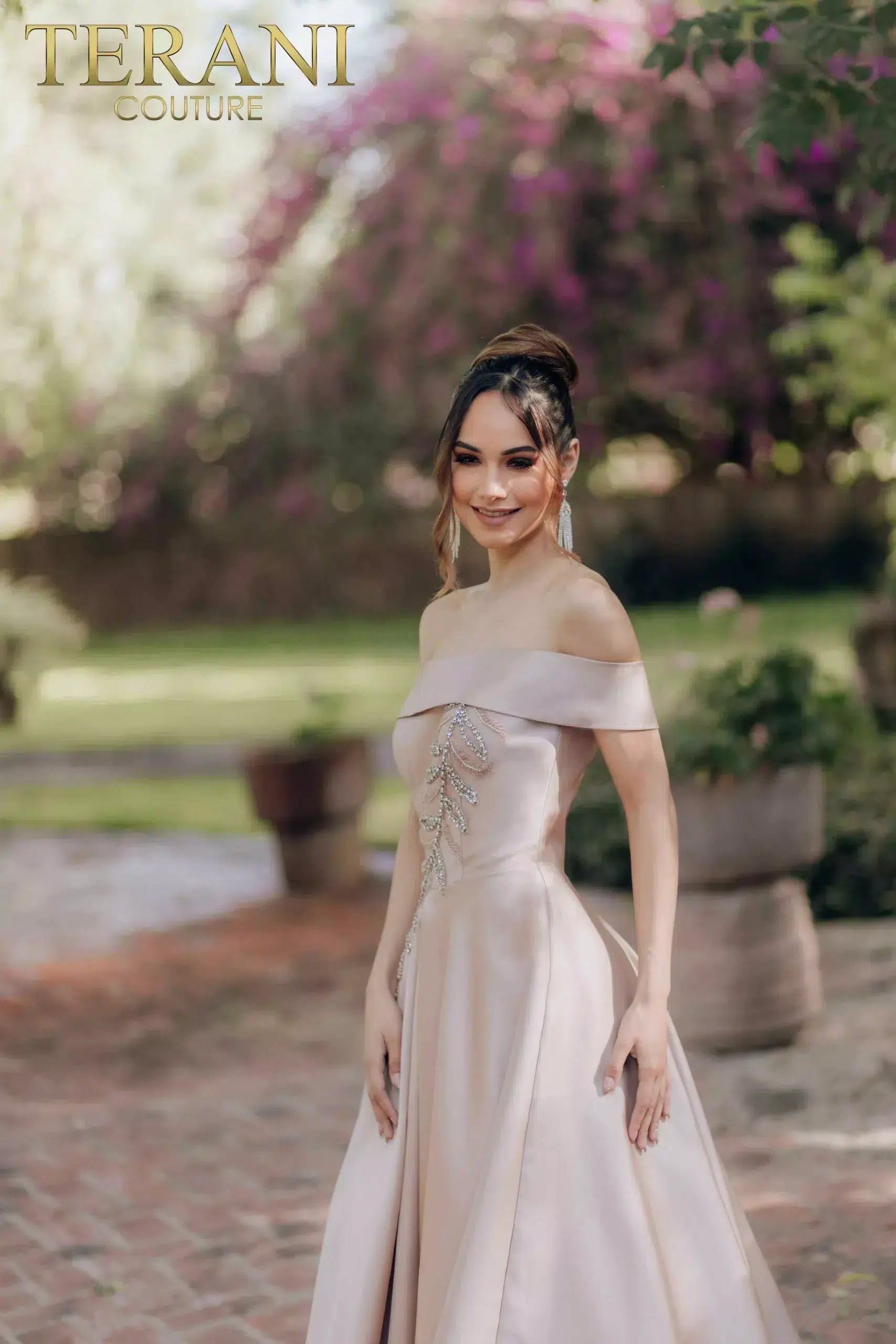 Formal Dresses Long Formal Beaded Leaf Ball Gown Almond