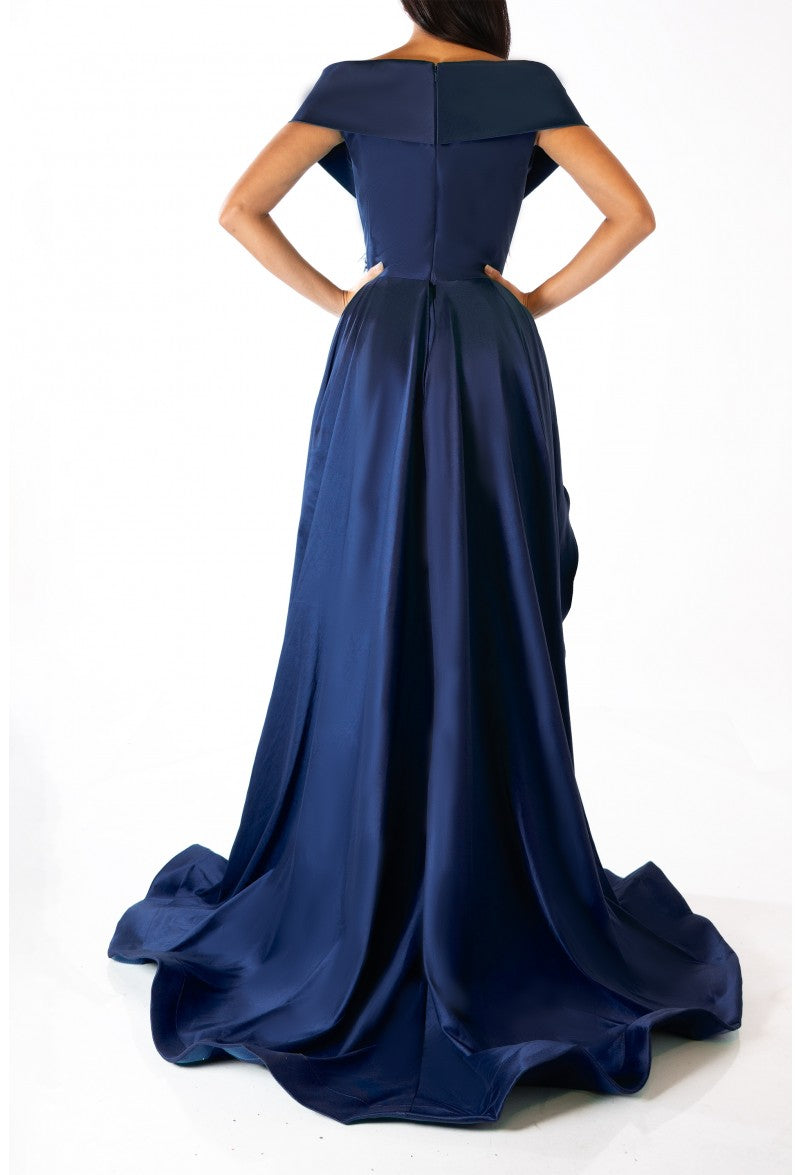 Terani Couture 232M1534 Long Formal Overskirt Feather Dress
