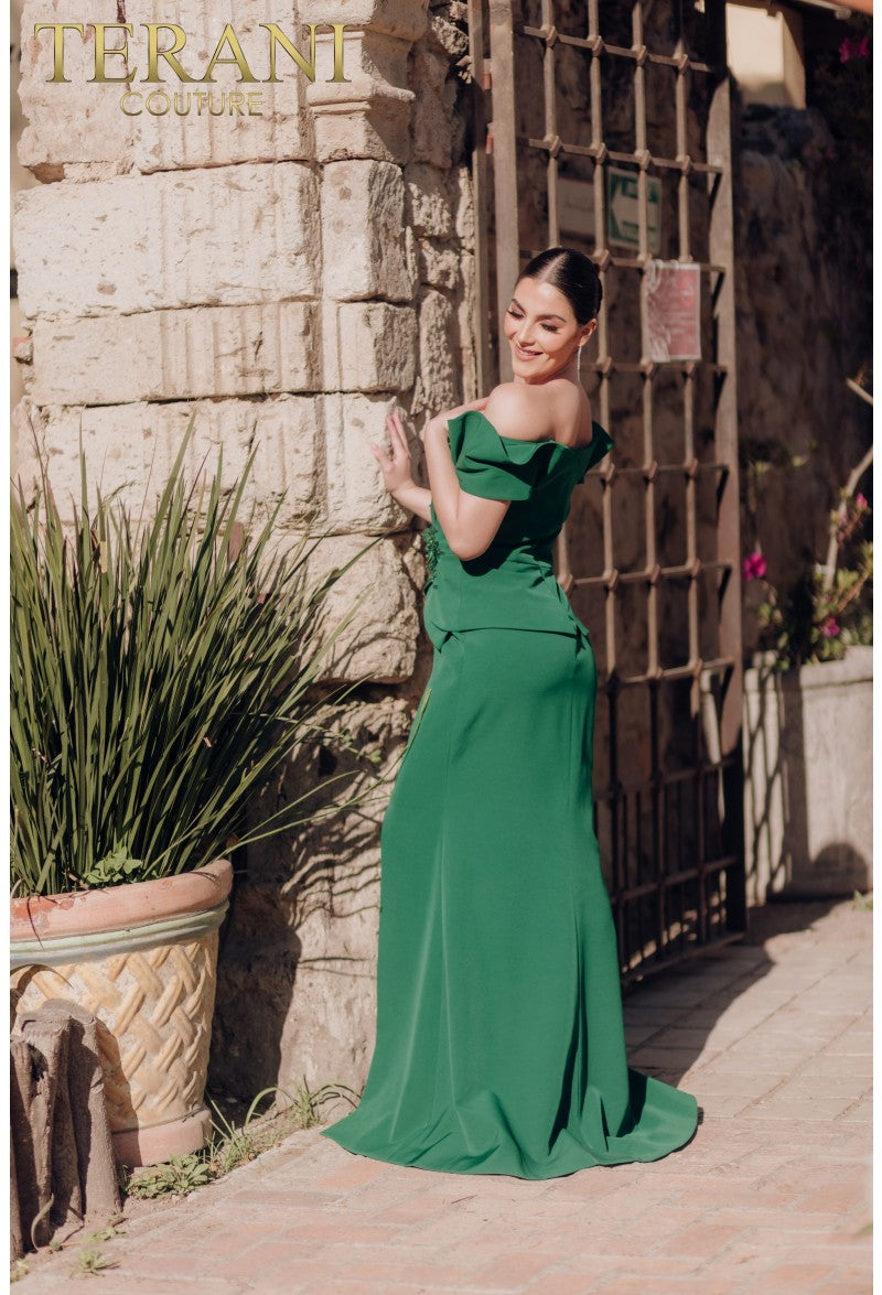 Terani Couture 232M1560 Long Formal Prom 3D Floral Mermaid Dress