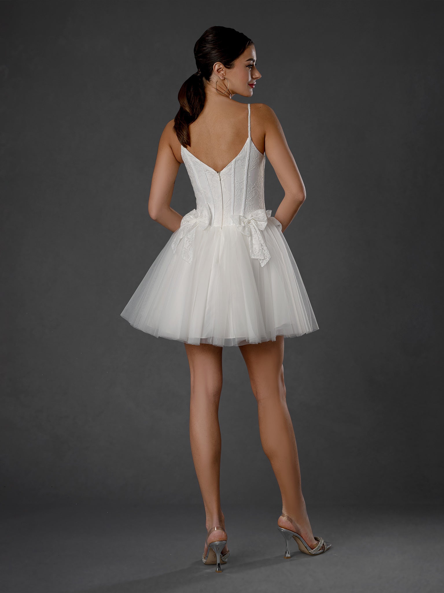 Wedding Dresses Short Lace Mini Corset Wedding Dress Stella Couture 25951 Off White
