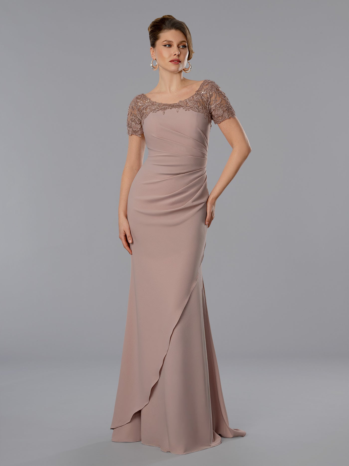 Mother of the Bride Dresses Lace Formal Evening Long Mother of the Bride Dress Stella Couture 25368 Blush