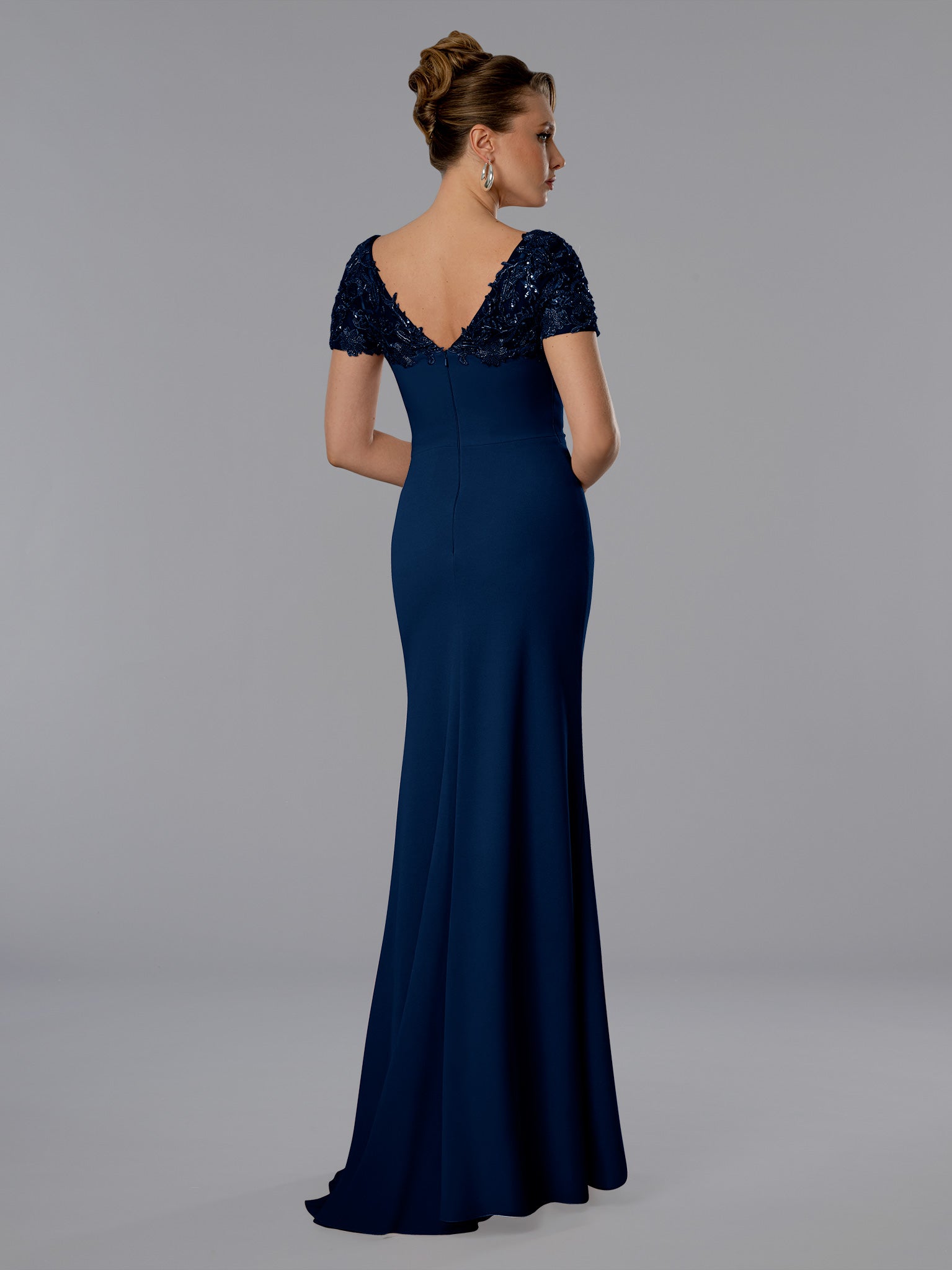 Mother of the Bride Dresses Lace Formal Evening Long Mother of the Bride Dress Stella Couture 25368 Navy