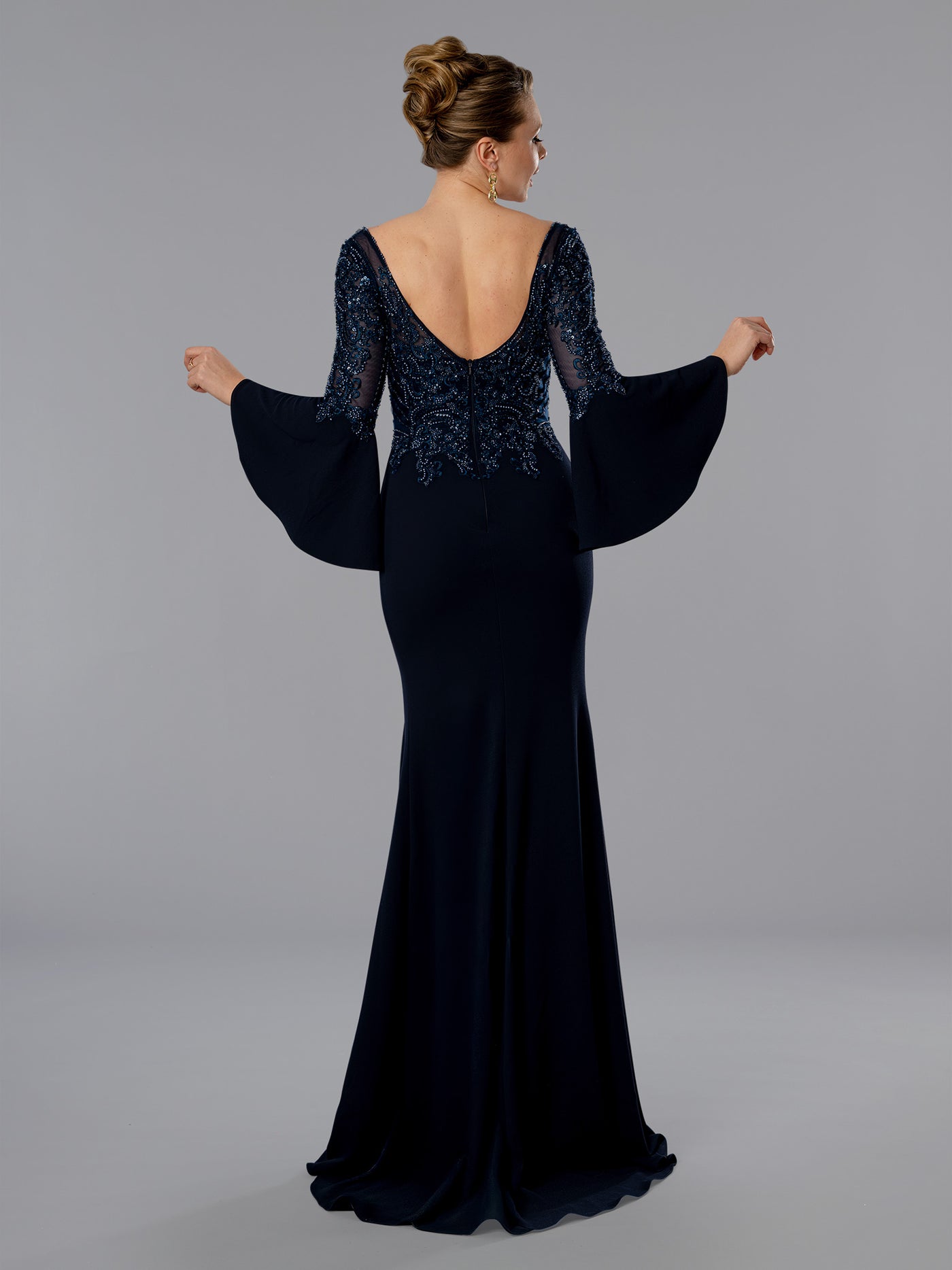 Mother of the Bride Dresses Long Sleeve Formal Evening Mother of the Bride Dress Stella Couture 25366 Navy