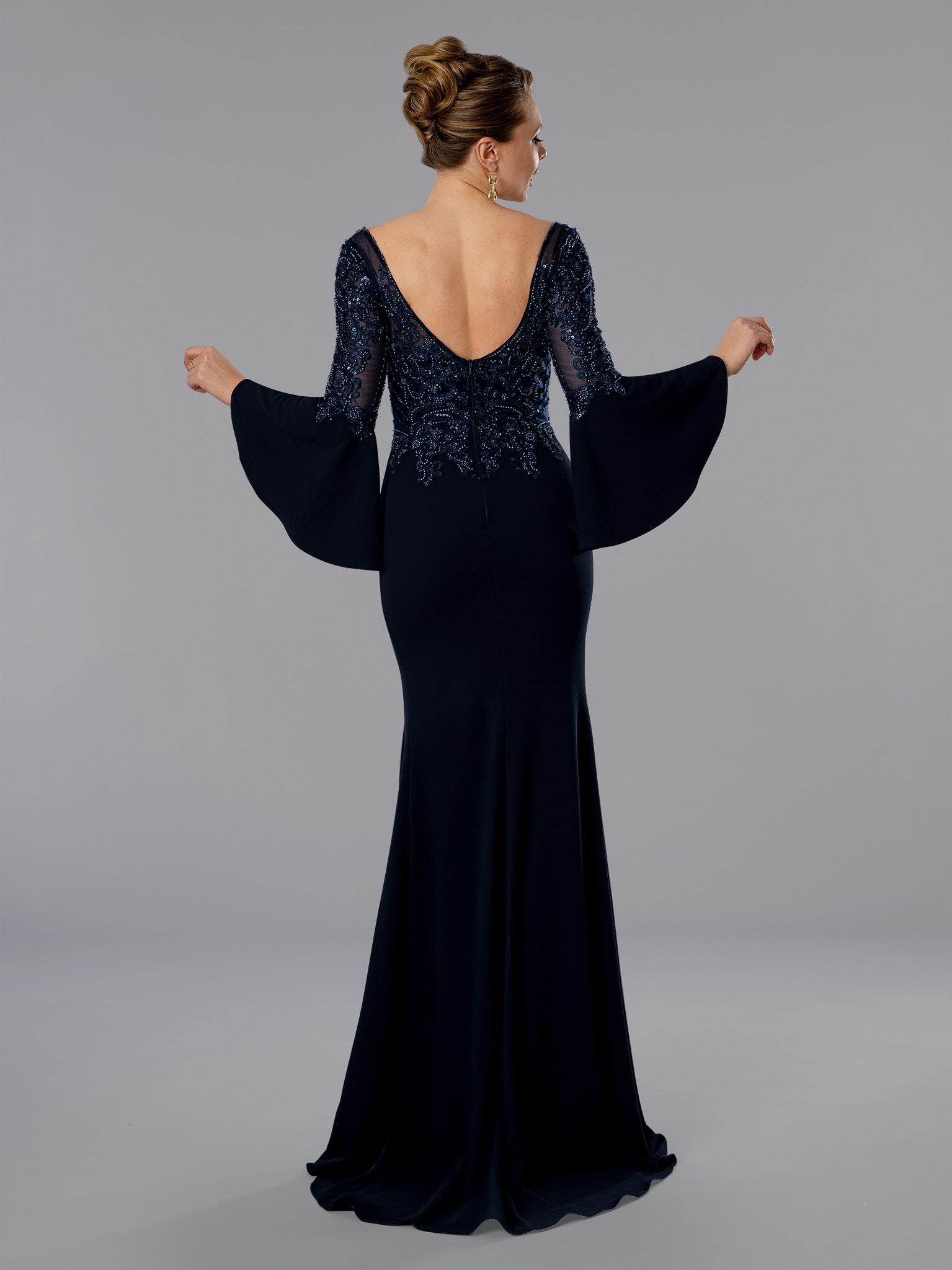 Mother of the Bride Dresses Long Sleeve Formal Evening Mother of the Bride Dress Stella Couture 25366 Navy