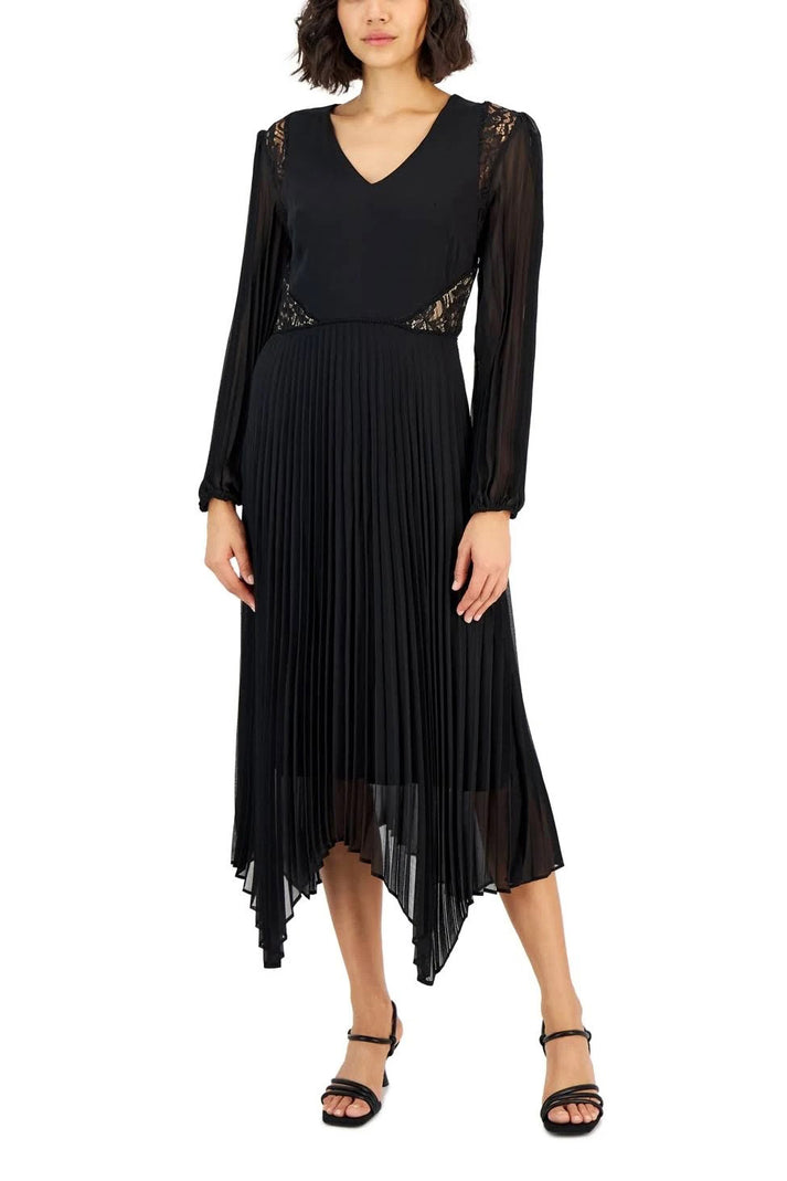 Taylor 2340M Long Sleeve Lace Cocktail Midi Dress