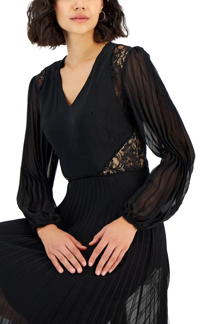 Taylor 2340M Long Sleeve Lace Cocktail Midi Dress
