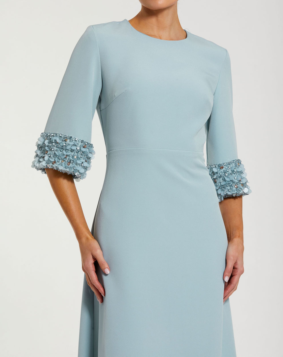 Mother of the Bride Dresses Long Formal Mother of the Bride A Line Dress Mac Duggal 2342 French Blue