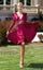 Cocktail Dresses Short A Line Long Sleeve Cocktail Dress Burgundy
