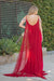 Prom Dresses Long Jeweled Formal Prom Cape Dress Red