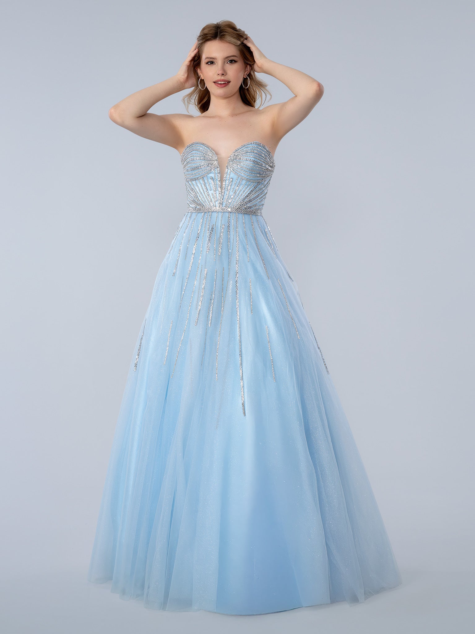 Prom Dresses A Line Beaded Long Formal Prom Dress Blue