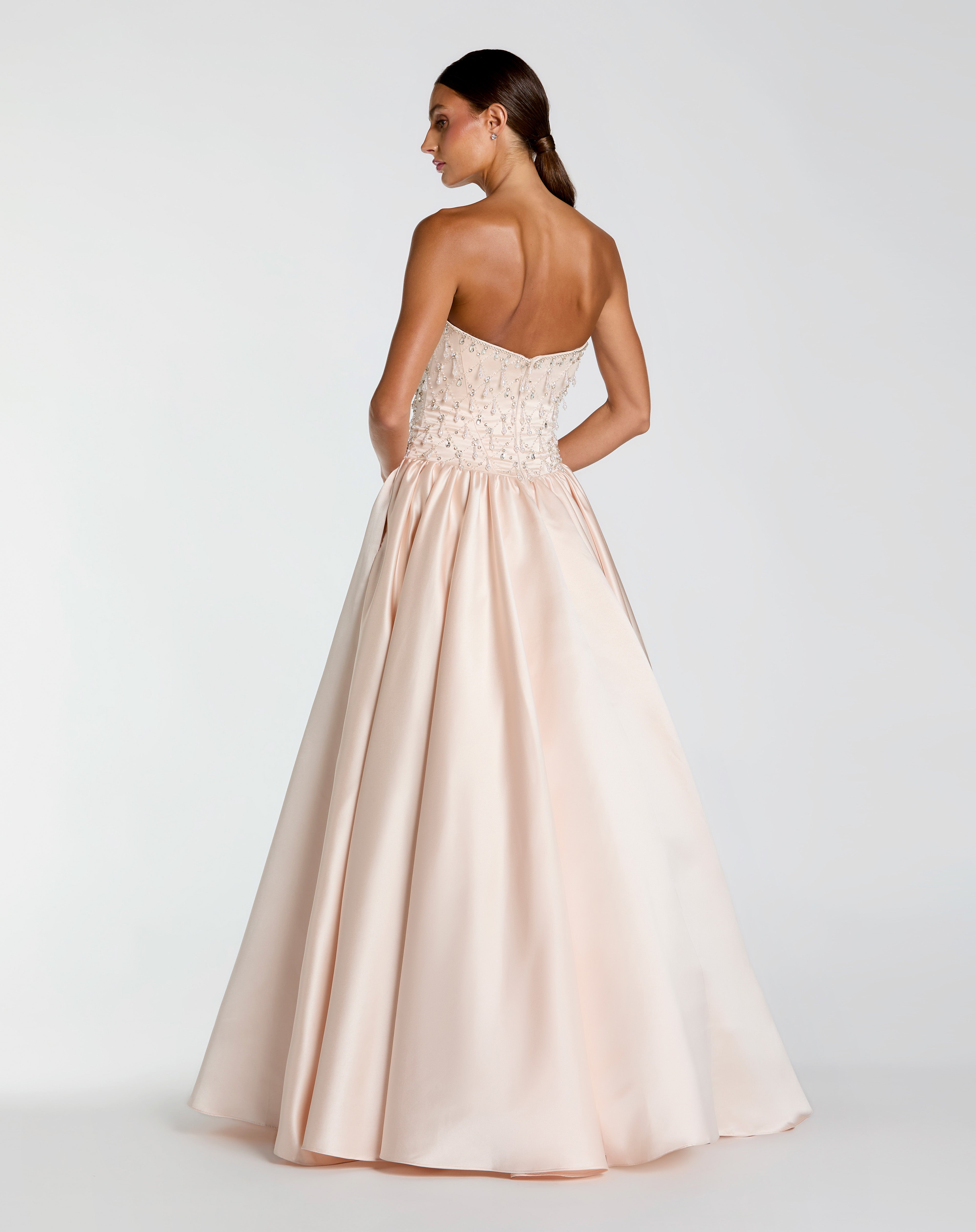 Prom Dresses Beaded Long Formal A Line Prom Dress Mac Duggal 2334 Porcelain