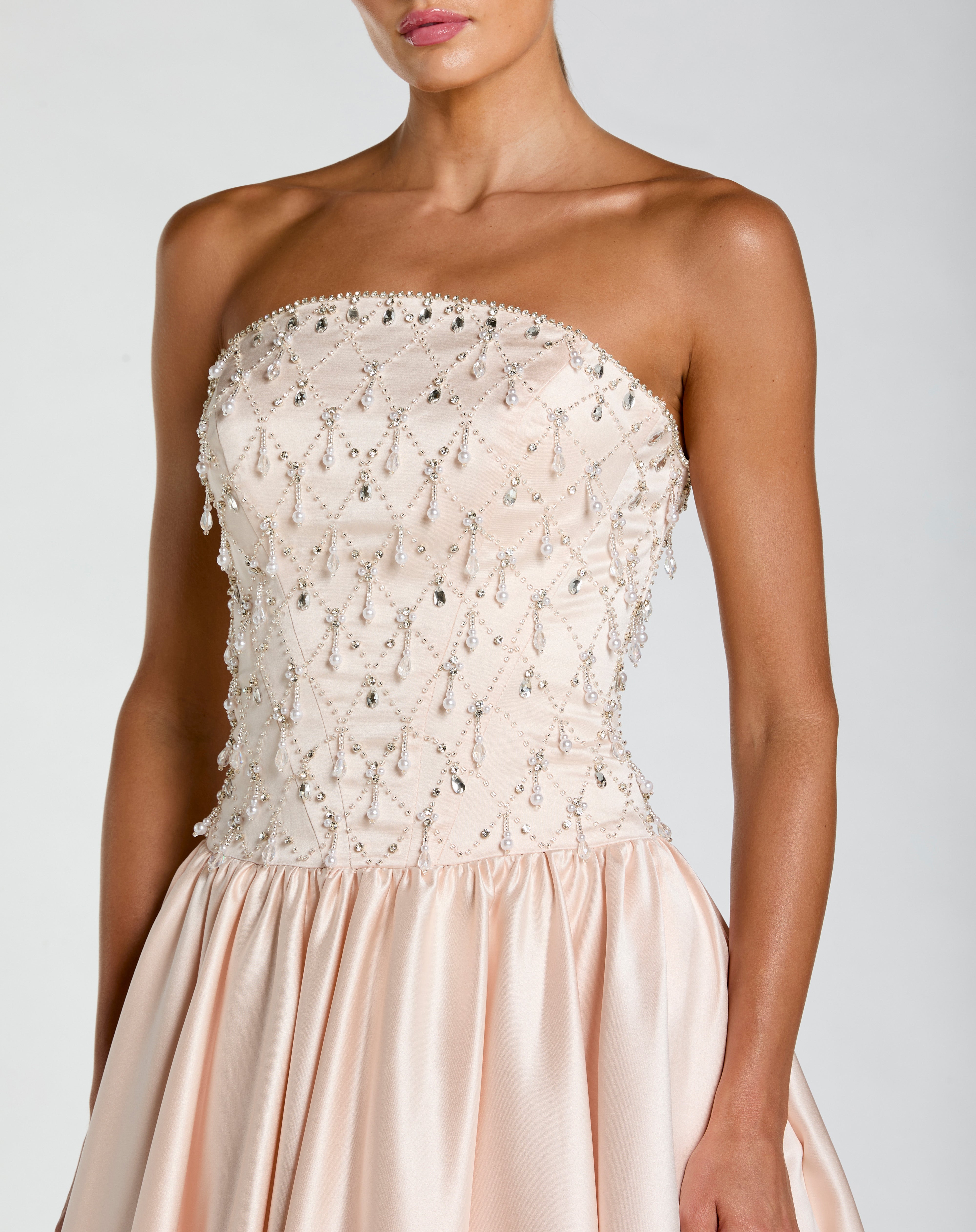 Prom Dresses Beaded Long Formal A Line Prom Dress Mac Duggal 2334 Porcelain