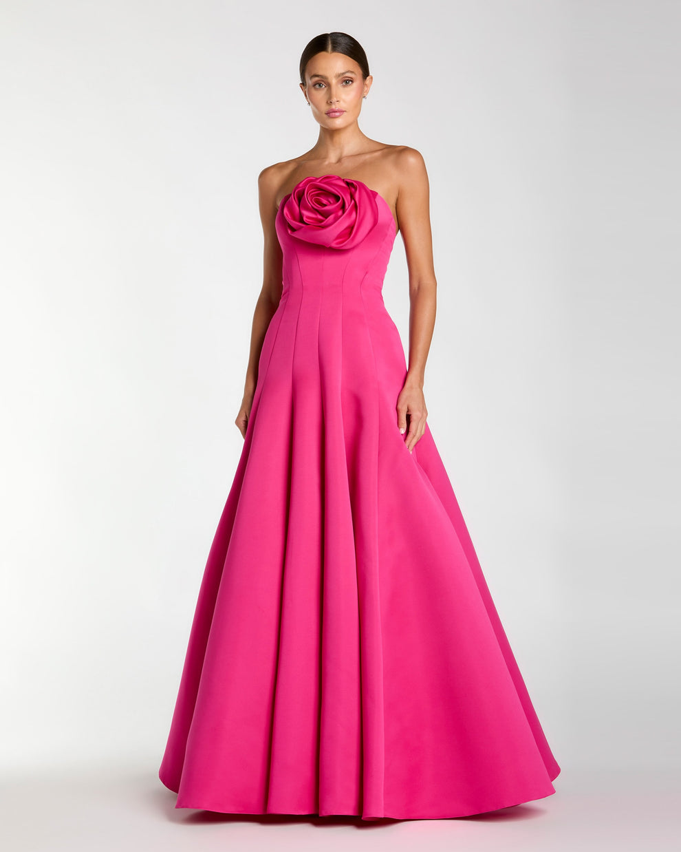 Prom Dresses Ball Gown Long Formal Corset 3D Floral Prom Dress Mac Duggal 2357 Fuchsia