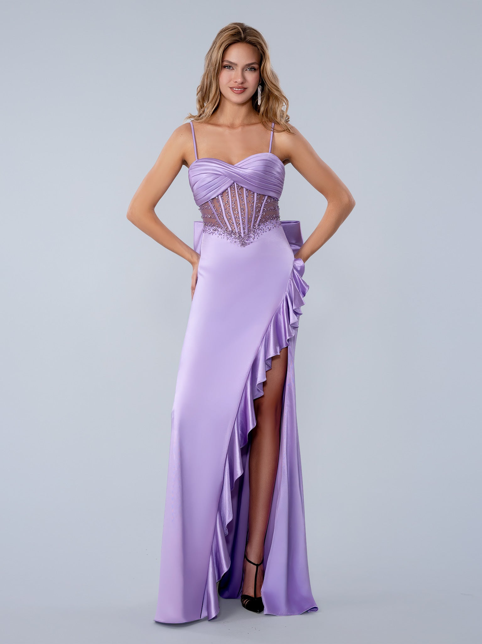 Prom Dresses Long Formal Fitted Beaded Prom Dress Lilac