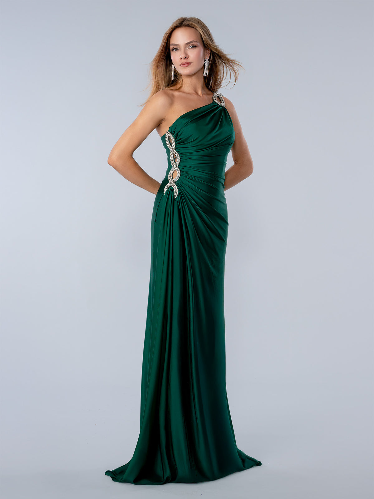 Prom Dresses Fitted Long Formal Beaded Evening Prom Dress Emerald