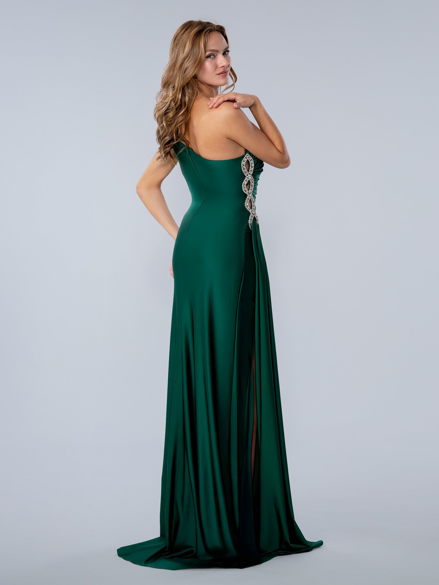 Prom Dresses Fitted Long Formal Beaded Evening Prom Dress Emerald