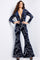 Jumpsuit Long Beaded Formal Velvet Jumpsuit Navy