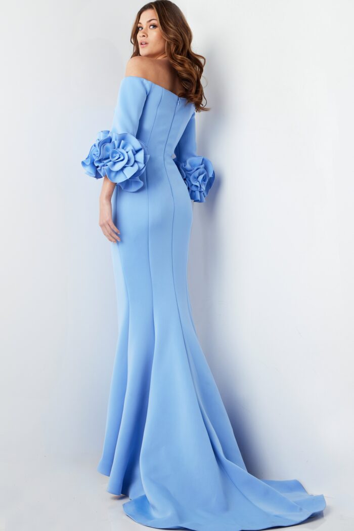 Formal Dresses Long Ruffle Formal Dress Light Blue