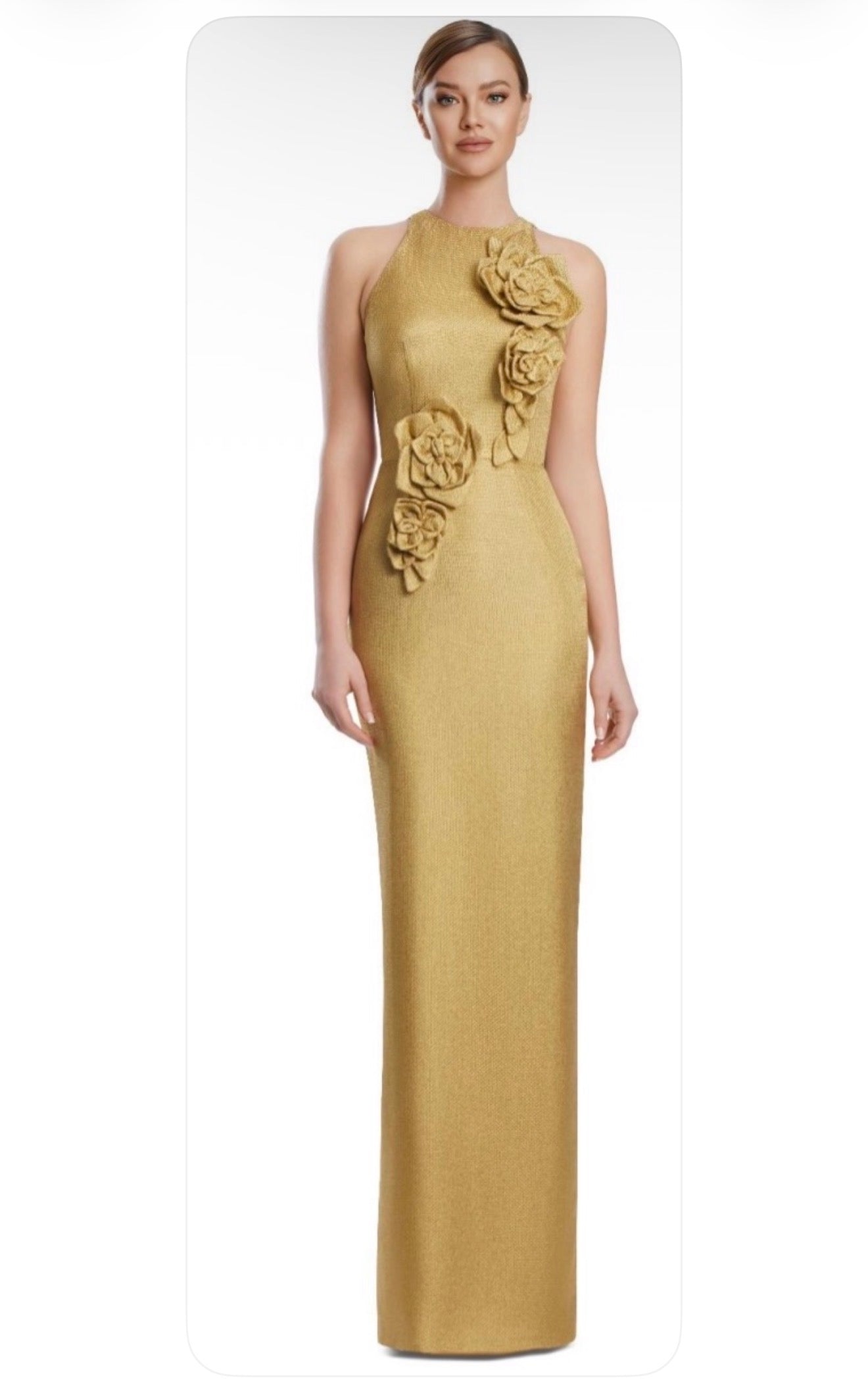 Halter Floor-Length Embellished Formal Gown by Alexander by Daymor 3200S26 in Gold