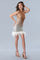 Cocktail Dresses Fitted Short Ombre Homecoming Feather Sequin Dress Silver