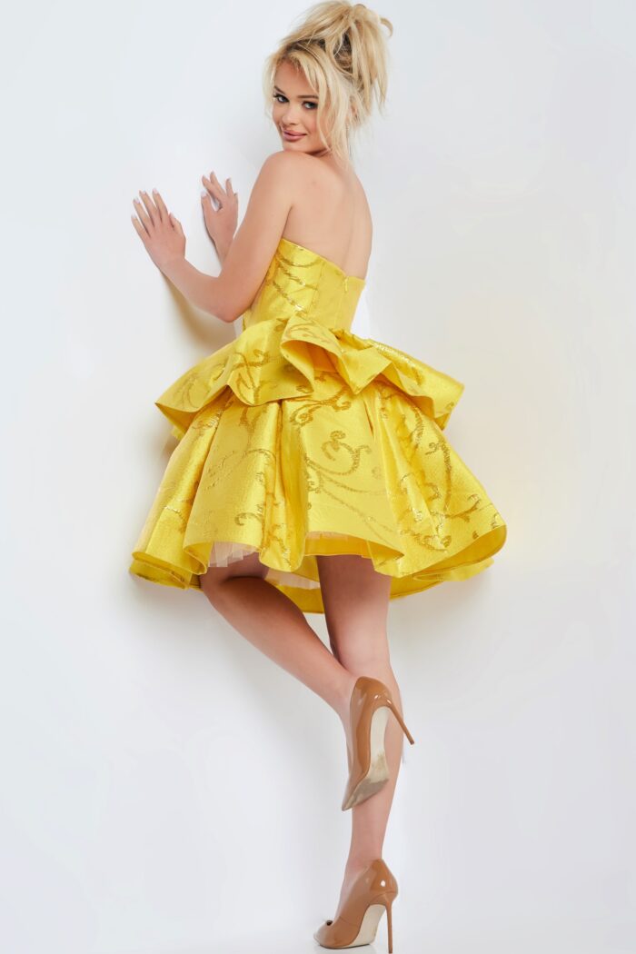 Cocktail Dresses Short Layered Cocktail Dress Yellow