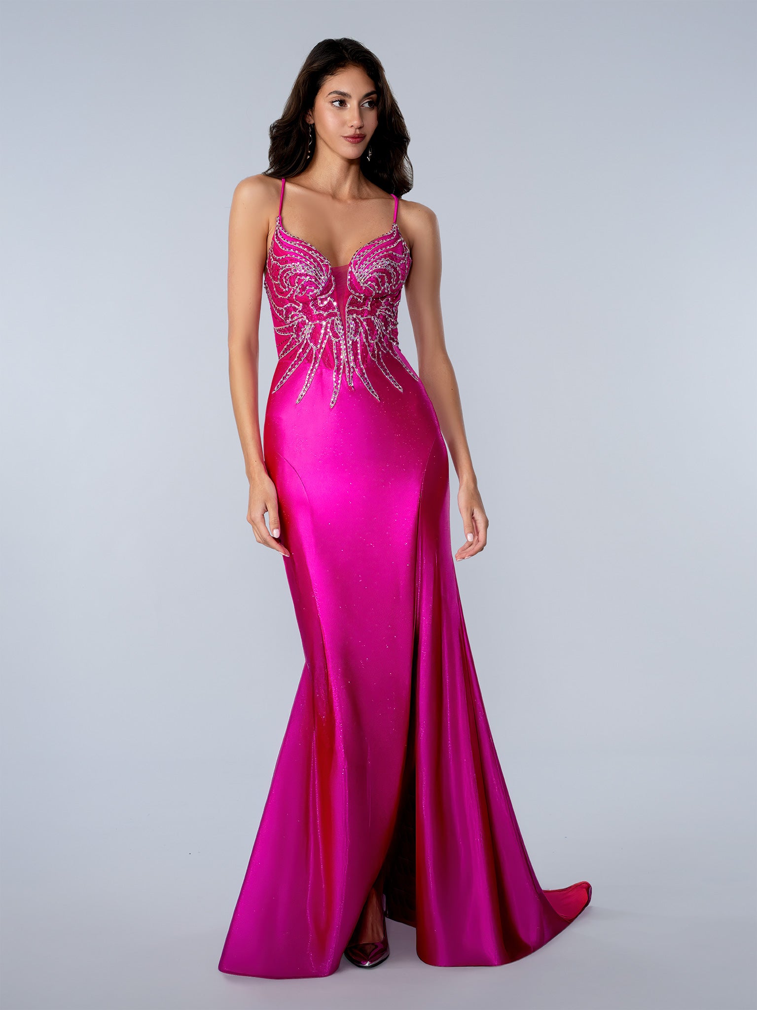 Prom Dresses Long Formal Beaded Prom Dress Fuchsia