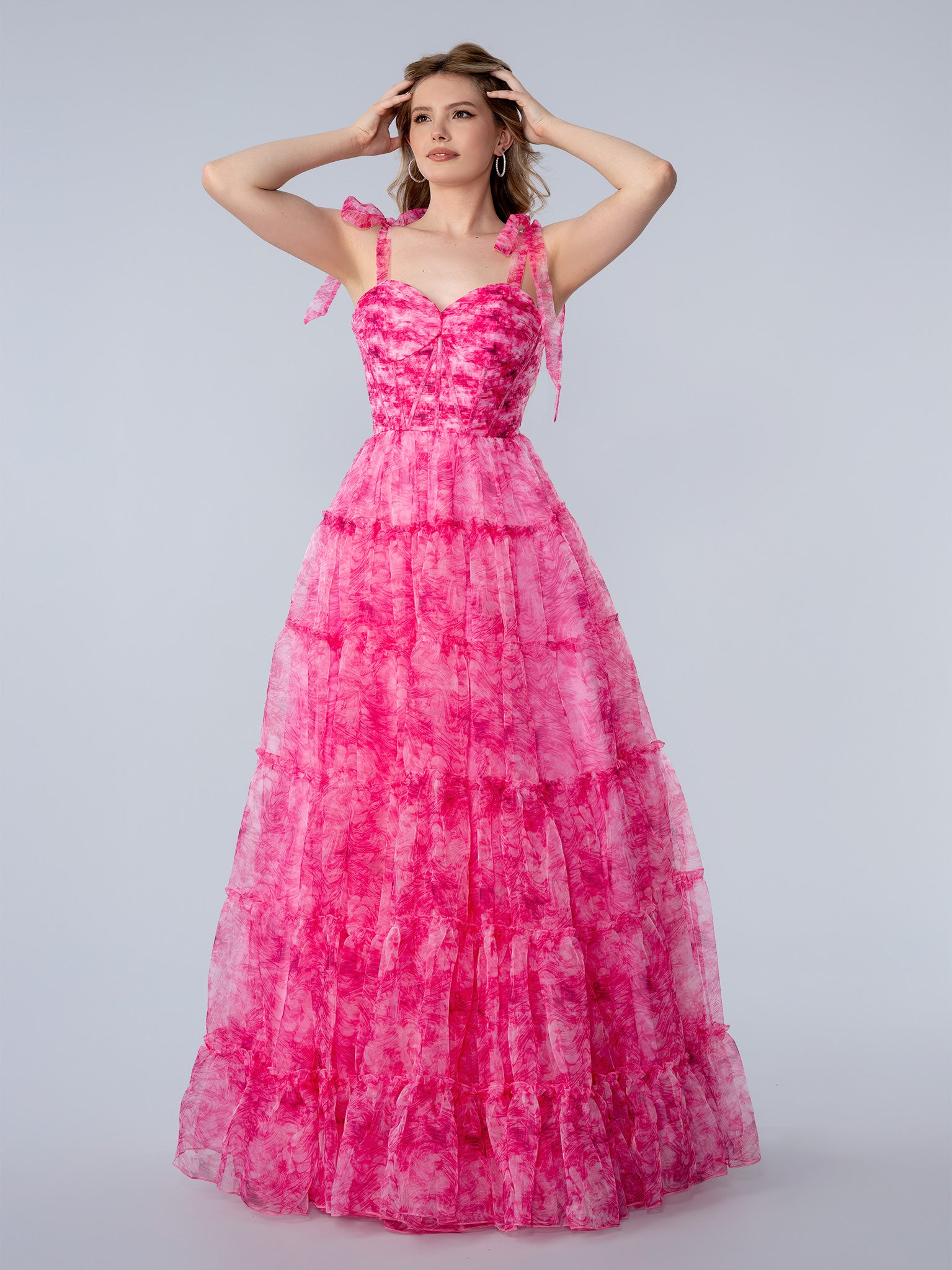 Prom Dresses Long Formal A Line Ruffle Prom Dress Fuchsia