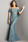 Formal Dresses Beaded Long Ruffle Sleeve Formal Dress Dark Teal