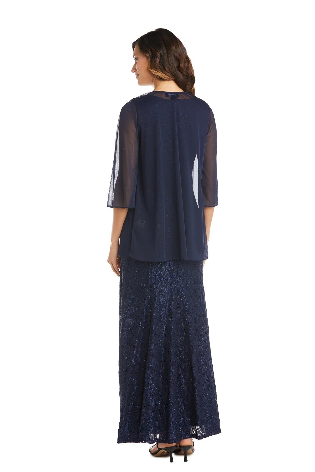 R&M Richards 2382P Long Formal Beaded Petite Dress