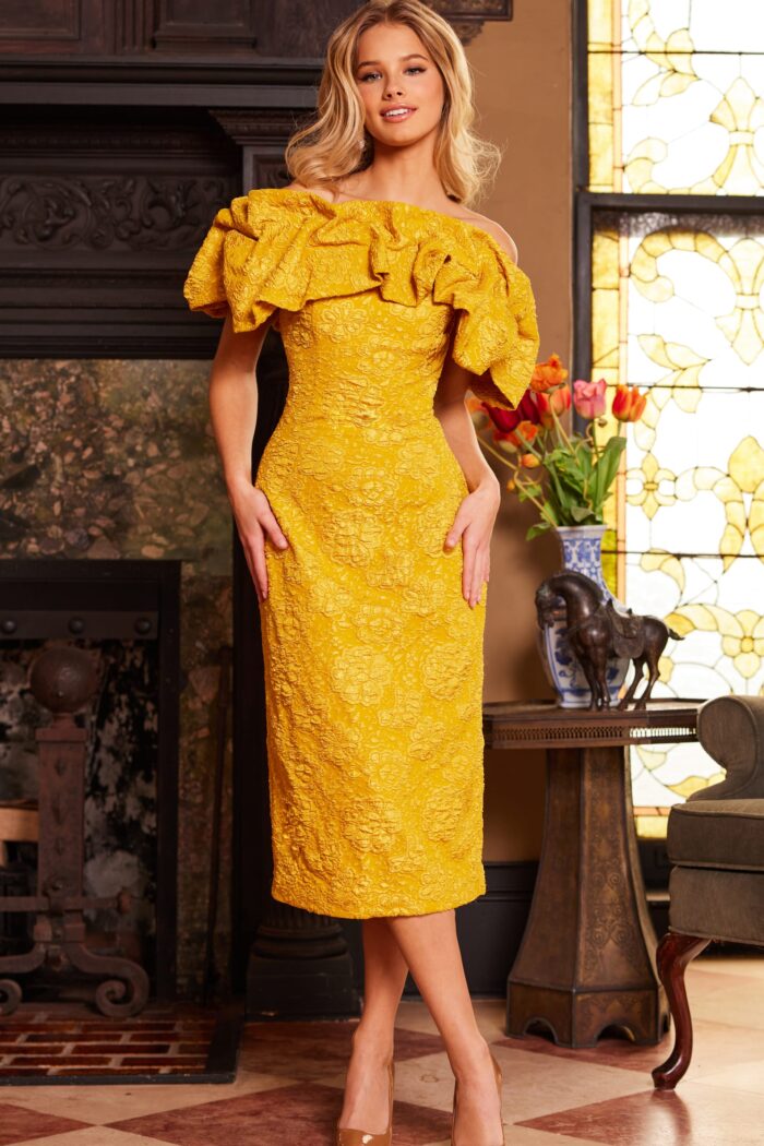 Jovani Evenings Dress 23848 Mustard / 0 Jovani Evenings Dress 23848 Mustard / 0