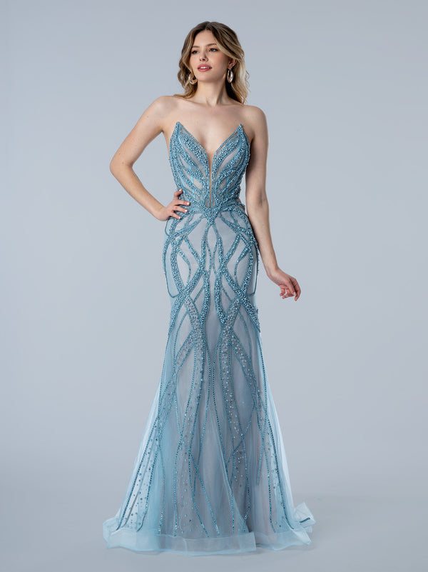 Stella Couture 26114 Beaded Long Formal Prom Dress