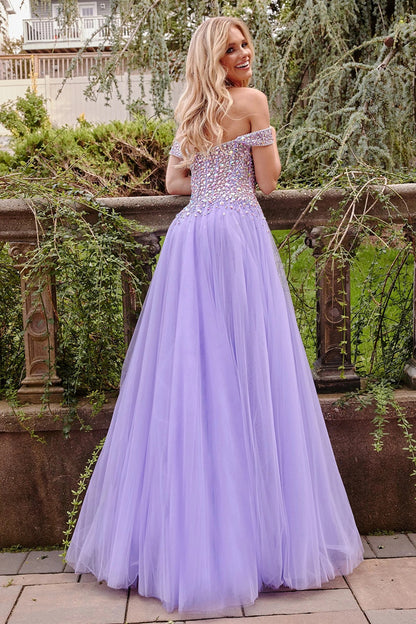 Long Formal Prom Dress Lilac/Multi