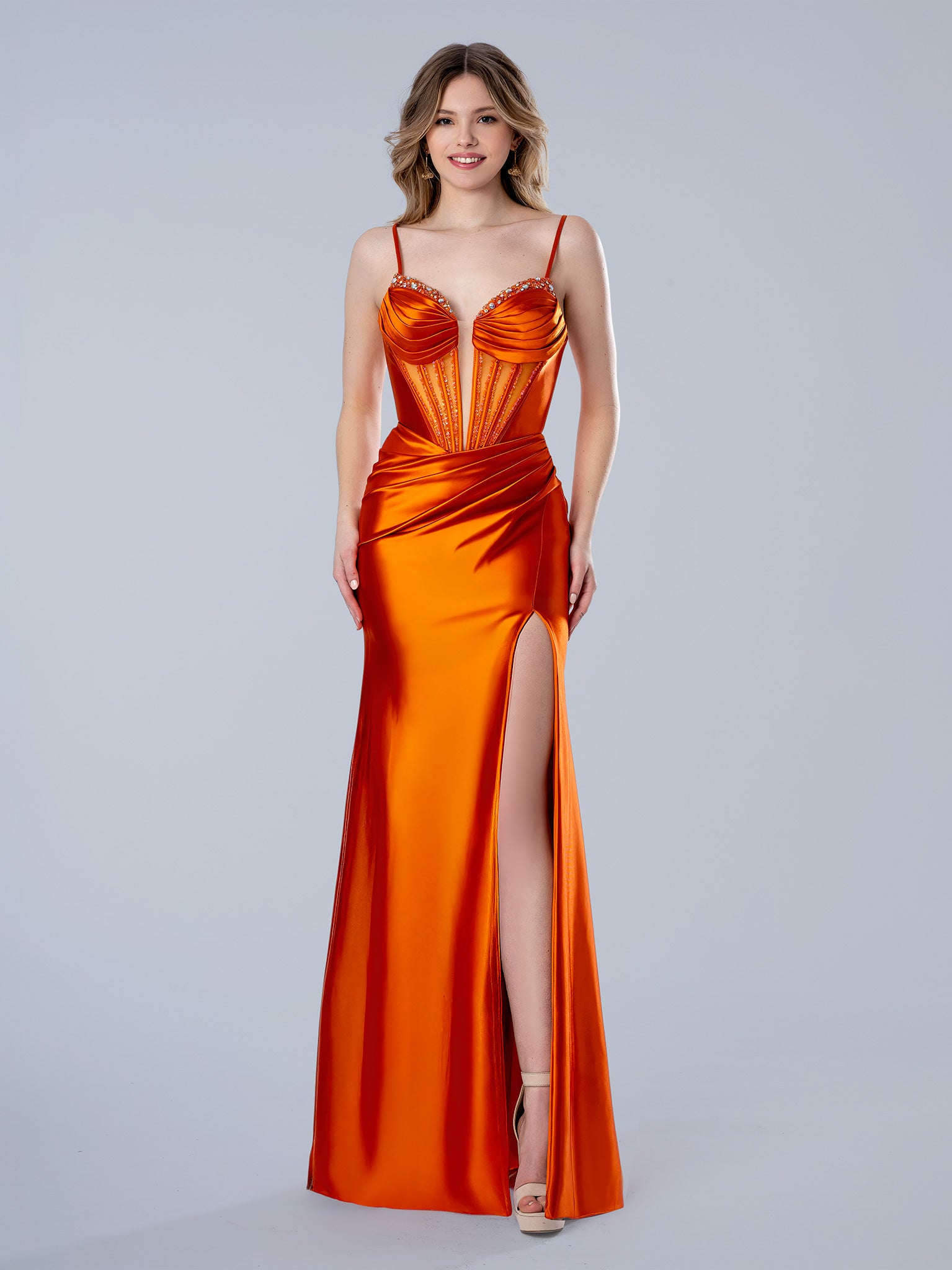 Stella Couture 26109 Fitted Long Corset Formal Beaded Prom Dress