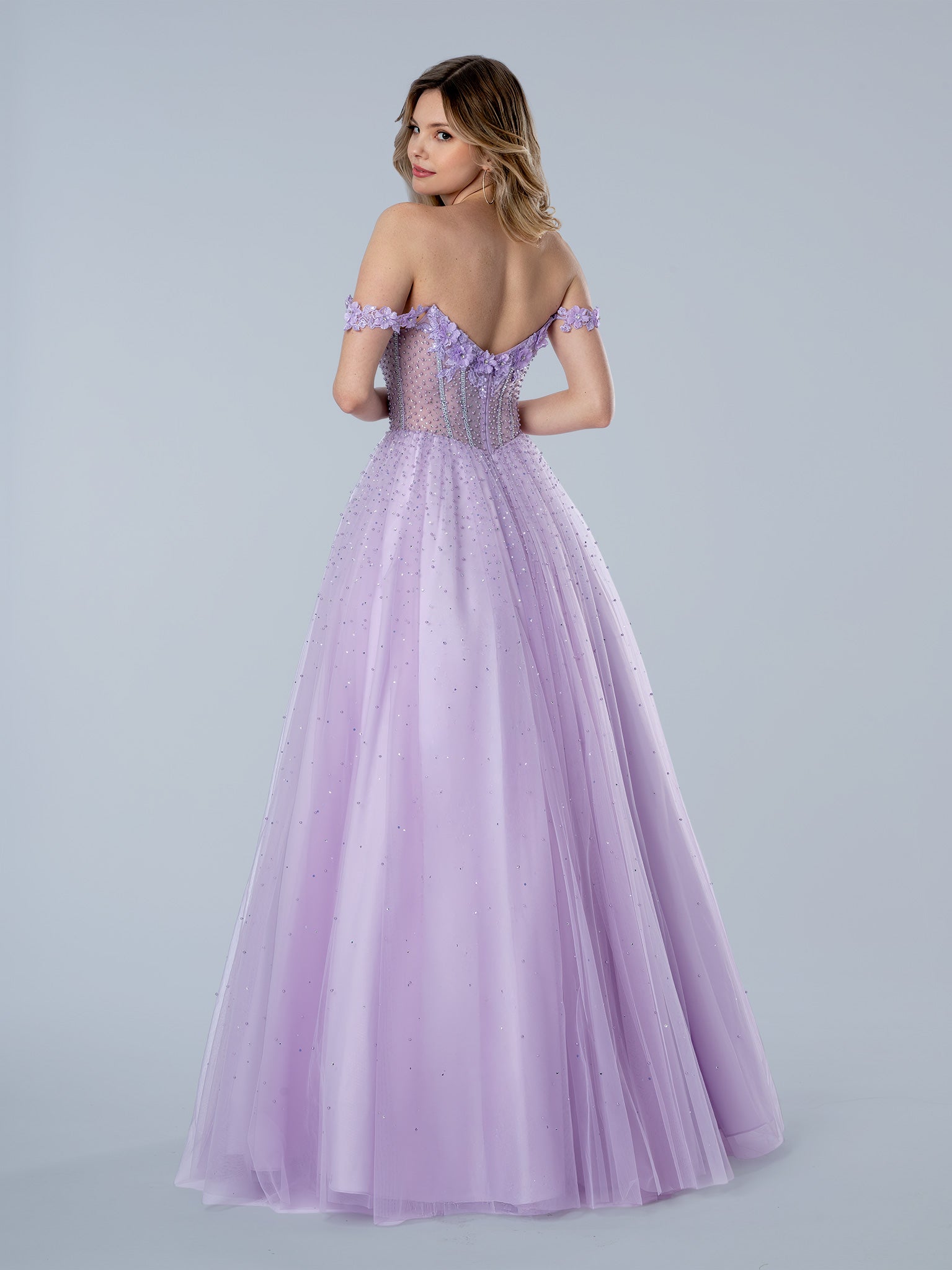 Prom Dresses Beaded Long Formal Ball Gown Prom Dress Lilac