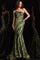 Prom Dresses Long Sequin Pattern Formal Mermaid Prom Dress OLive Silver