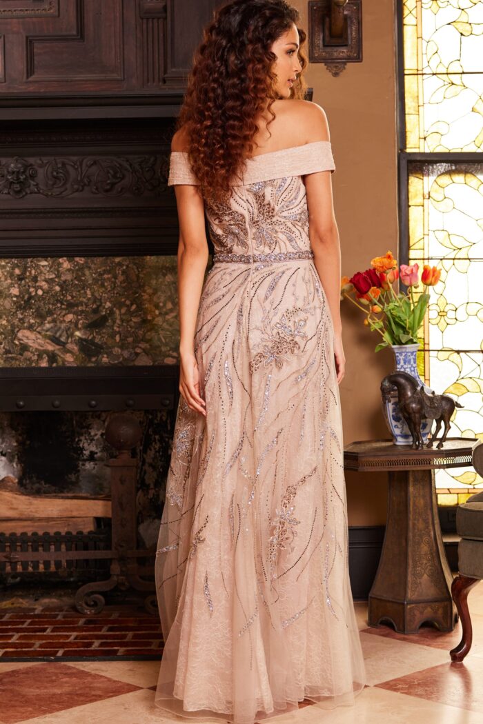 Formal Dresses Long Evening Beaded A Line Formal Dress  Champagne