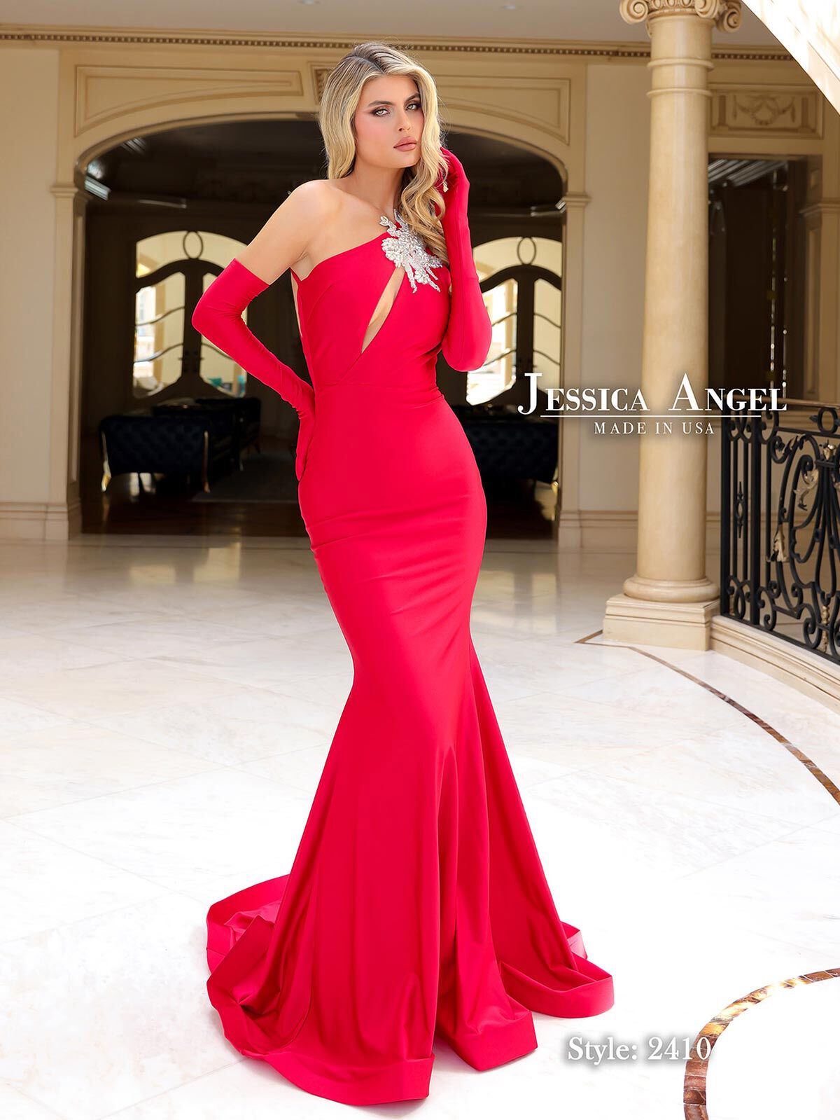 Turquoise Jessica Angel 2410 Long Fitted Formal Evening Prom Dress for