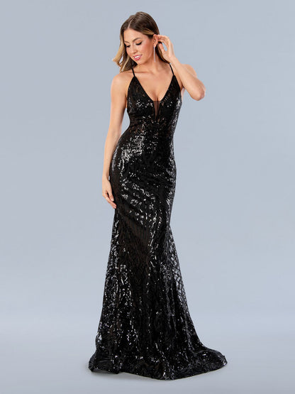 Prom Dresses Sequin Formal Long Prom Dress Black