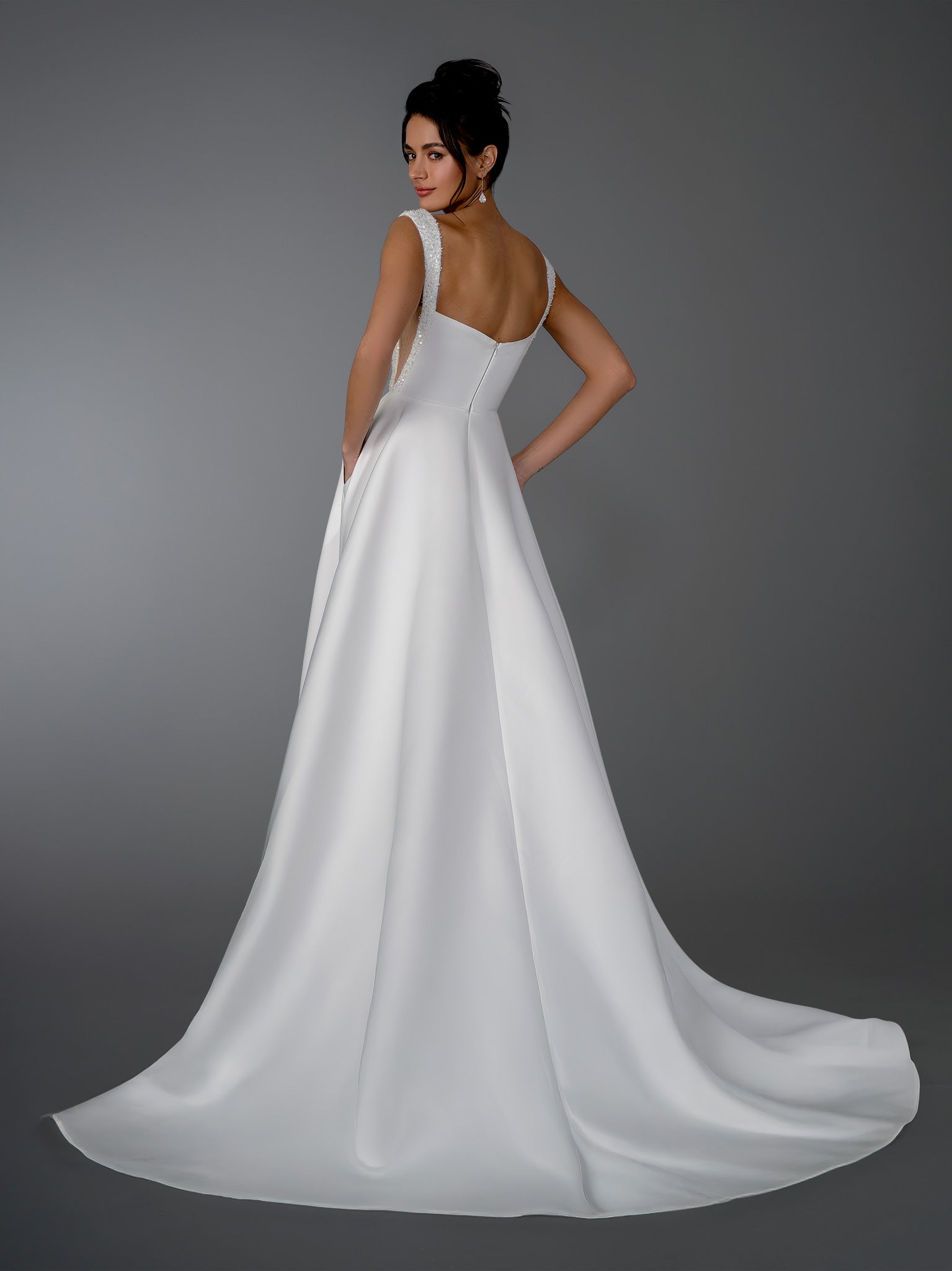 Wedding Dresses Long Wedding Dress - Ball Gown - Stella Couture 26810 Off White-Satin-26810-Train