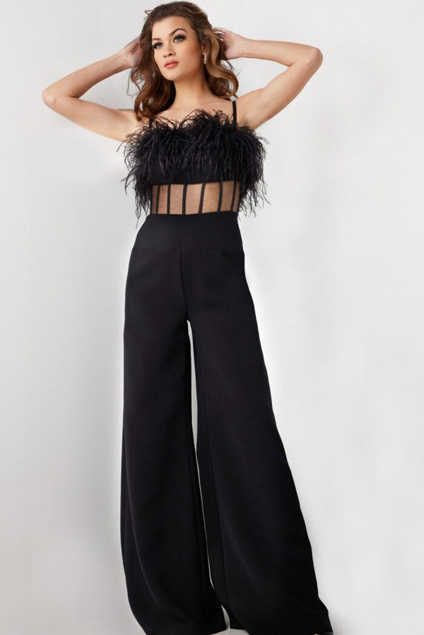 Jumpsuit Long Leather Formal Jumpsuit Black