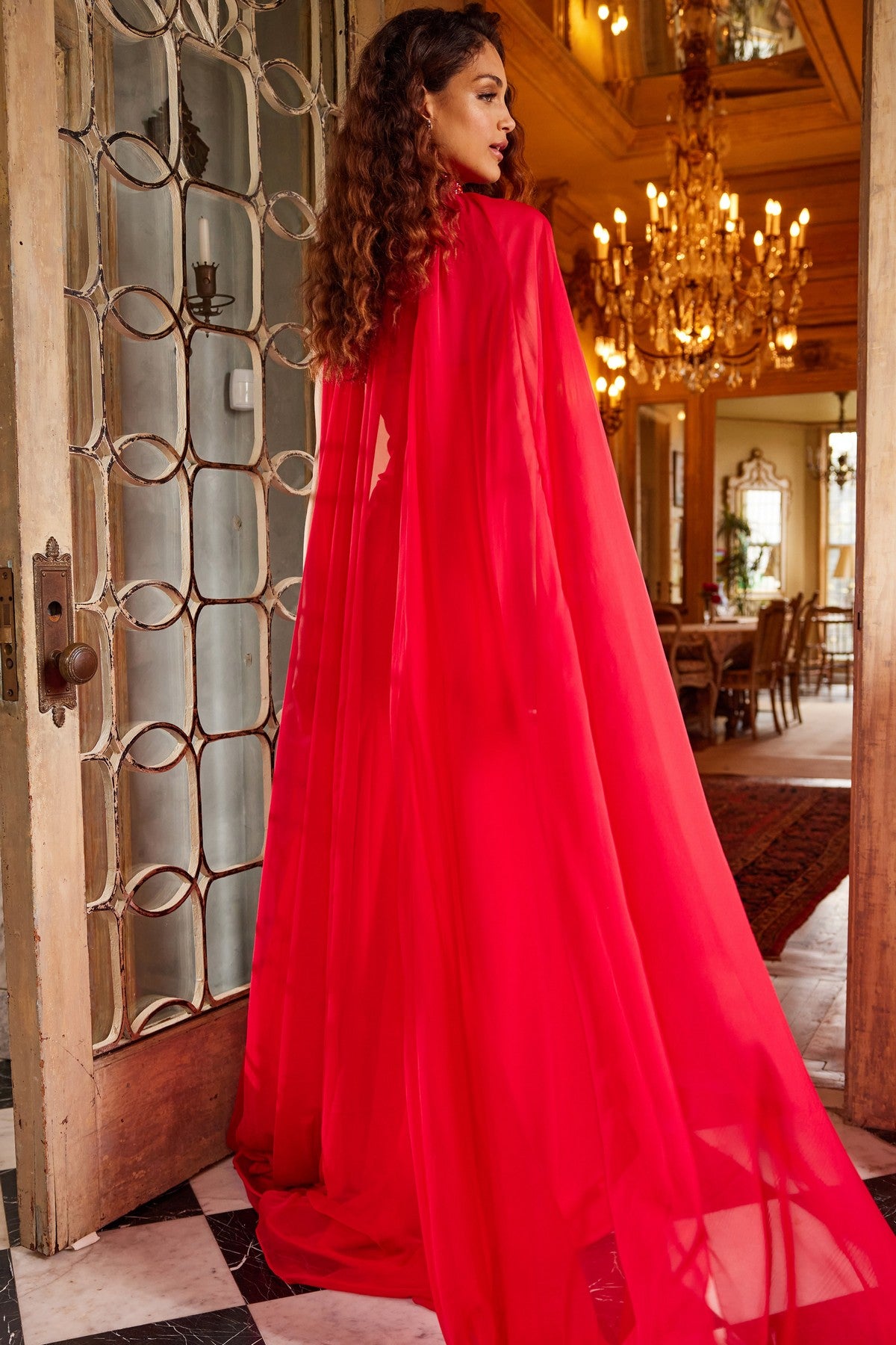 Prom Dresses Beaded Long Formal Slit Prom Dress Red