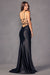 Prom Dresses Long Fitted Stone Side Formal Prom Dress Black