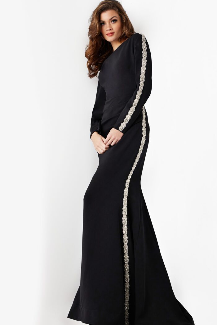 Formal Dresses Long Mermaid Beaded Formal Dress Black