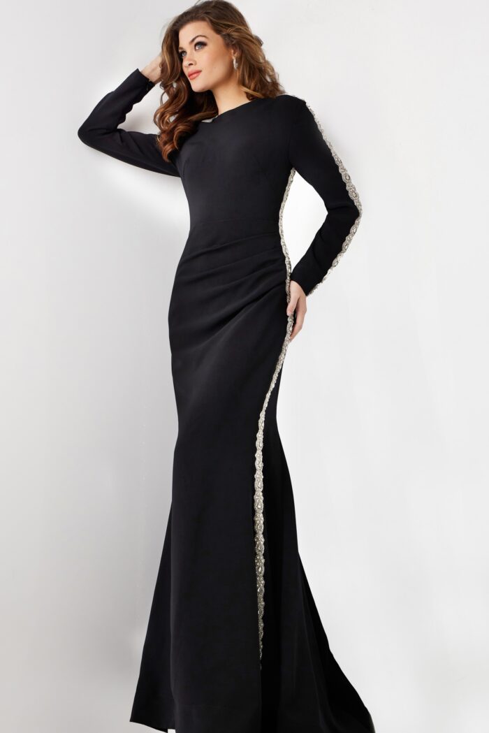 Formal Dresses Long Mermaid Beaded Formal Dress Black