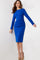 Cocktail Dresses Long Sleeve Fitted Cocktail Knee Length Dress Royal