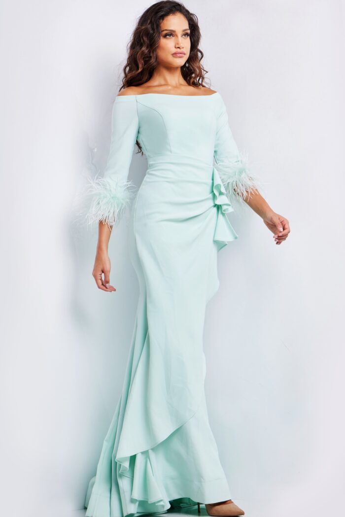 Formal Dresses Long Ruched Mermaid Formal Dress Mint