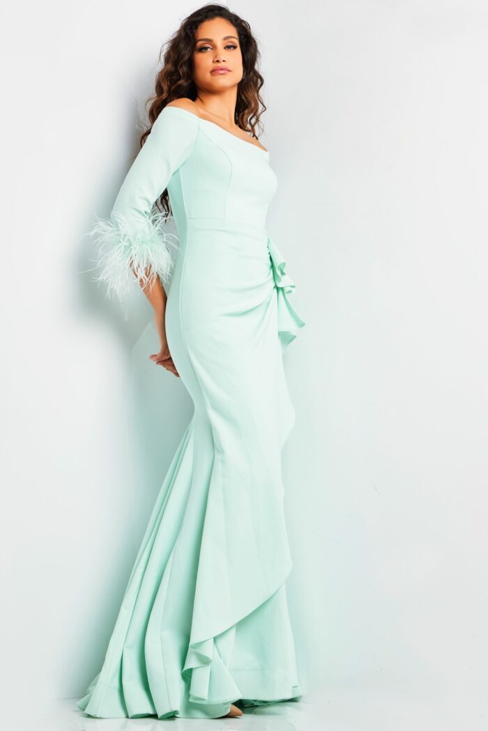 Formal Dresses Long Ruched Mermaid Formal Dress Mint