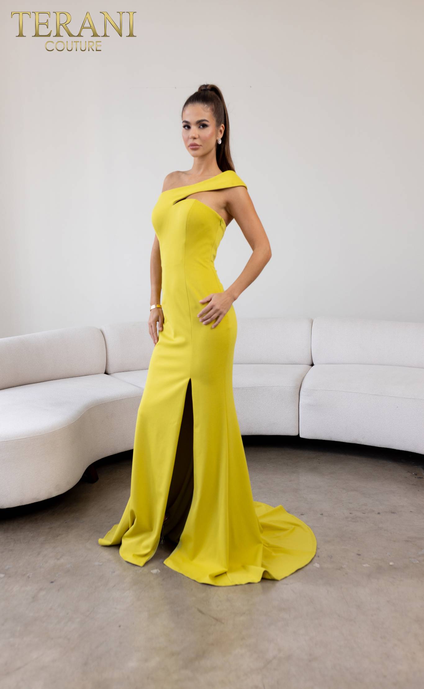 Formal Dresses Asymmetrical Long Formal Evening Dress Olive